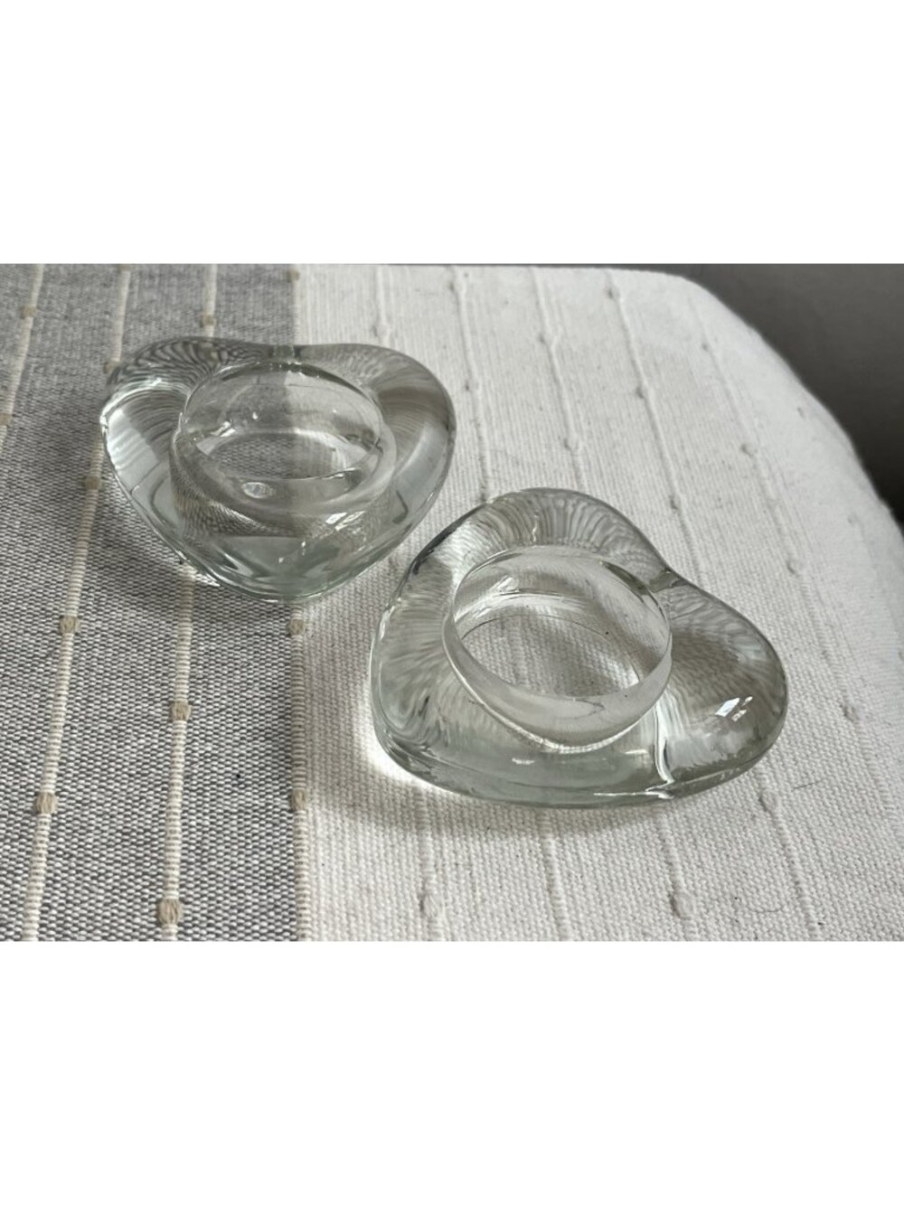 Heart Shaped Candle Holders Modern 1.5” Hole Chunky Heavy duty Set Of 2